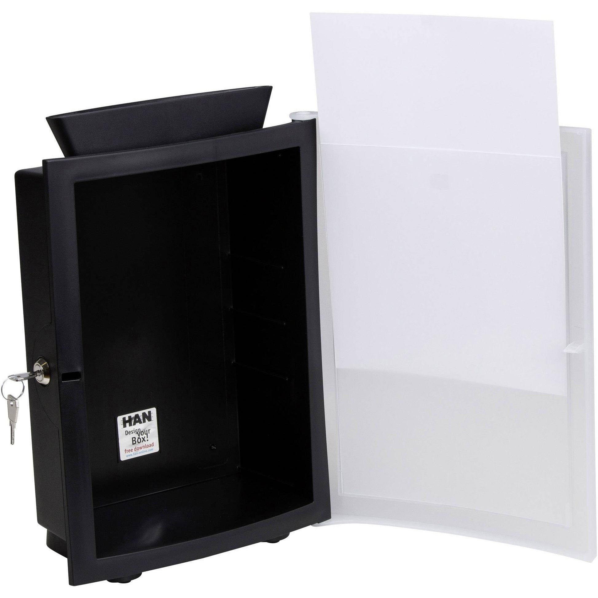 HAN Multifunction Ballot Box IMAGE'IN Black, Wall-Mountable, Lockable, A4 Slot