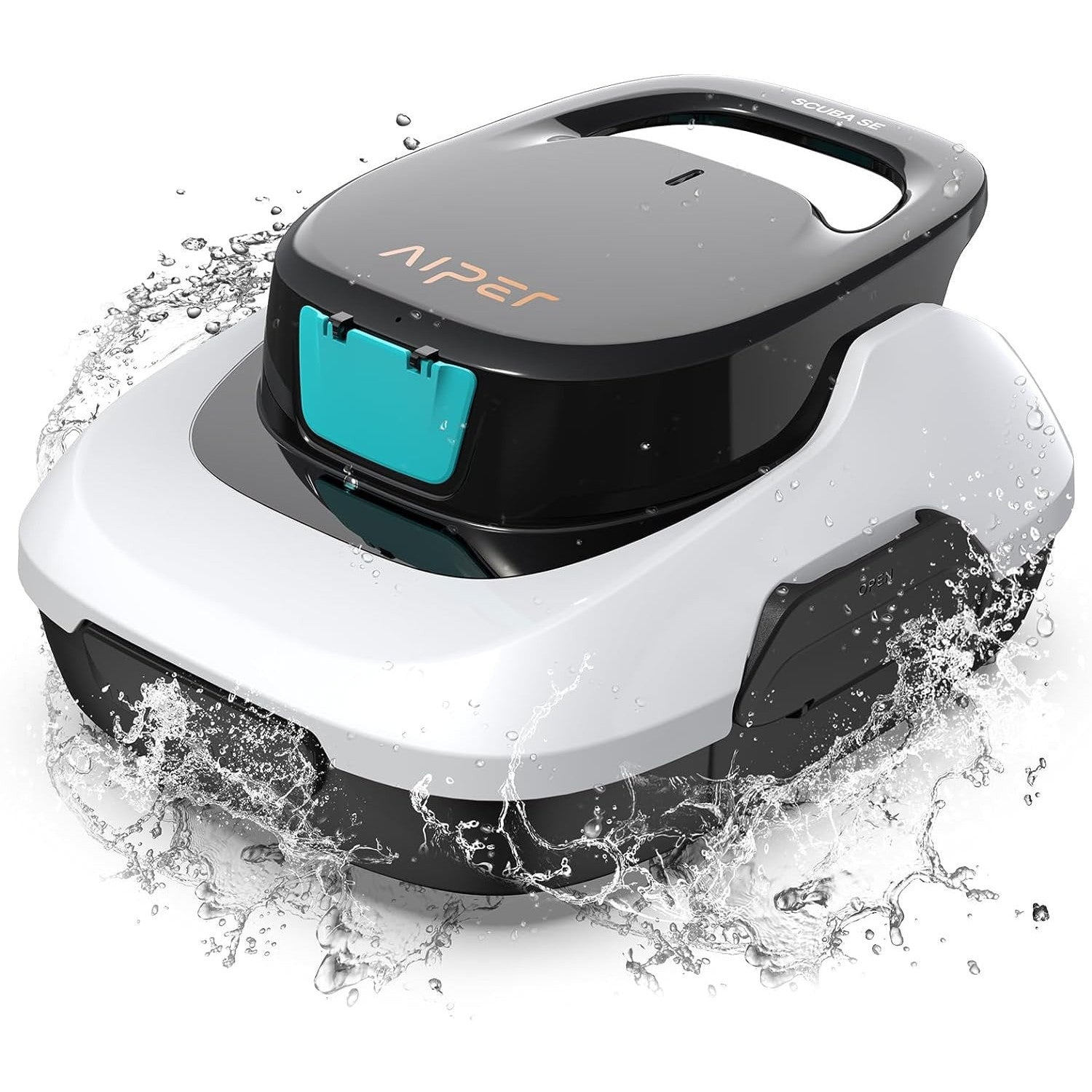 Aiper Scuba SE White Cordless Robotic Pool Cleaner: Efficient Hydrodynamic Design, Auto-Parking