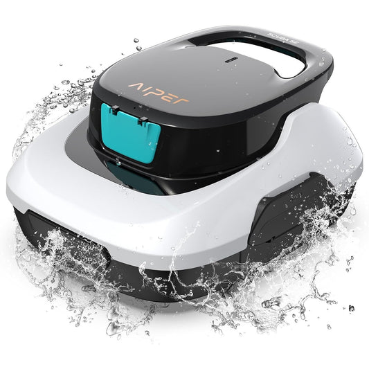 Aiper Scuba SE White Cordless Robotic Pool Cleaner: Efficient Hydrodynamic Design, Auto-Parking