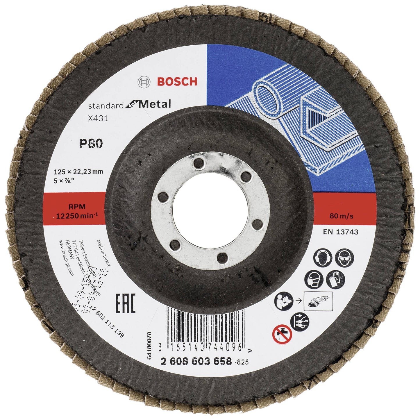 Bosch Accessories X431 125mm Angled Flap Disc for Steel Grit
