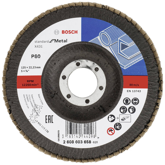 Bosch Accessories X431 125mm Angled Flap Disc for Steel Grit