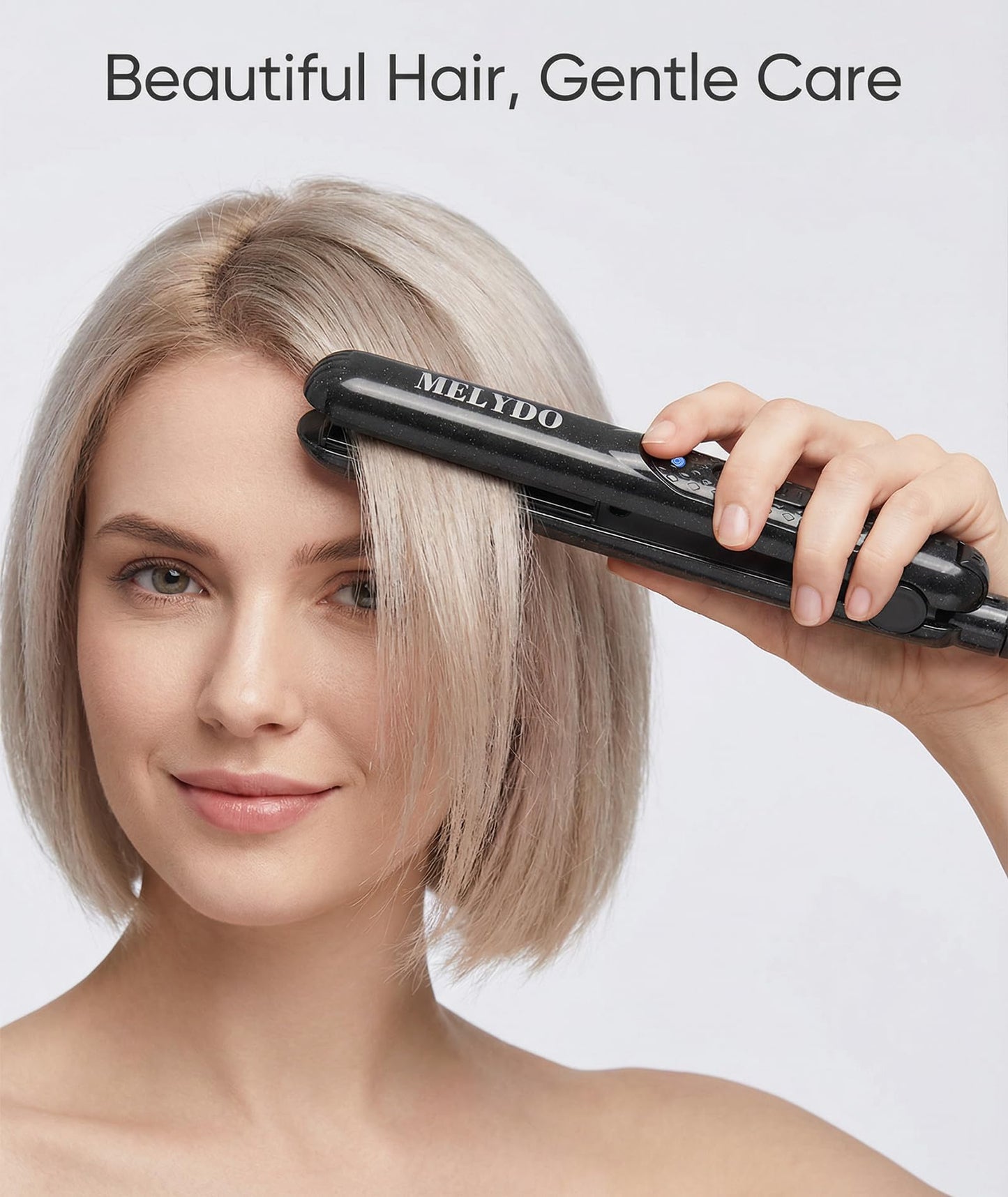 MELYDO Mini Flat Iron 0.7 Inch 2-in-1 Ceramic Tourmaline Hair Straightener & Curler