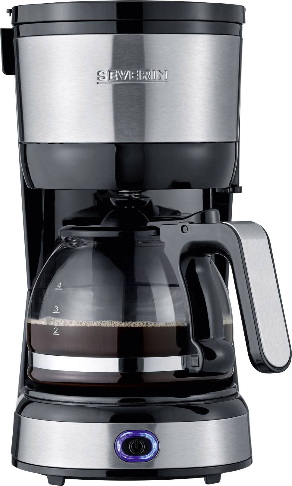 Severin KA 4808 Compact Drip Coffee Maker, Black, 4-Cup Capacity