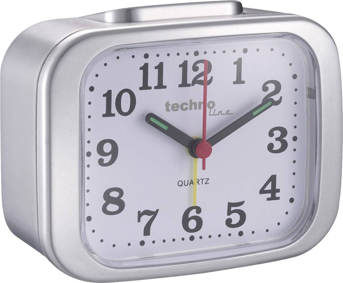 Retro Silver Quartz Alarm Clock with Backlight, Mechanical Bell, Easy Read Display