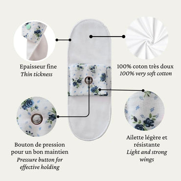 Handmade Reusable 100% Cotton Panty Liners 5-Pack for Daily Eco-Comfort