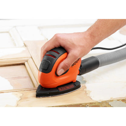 Black+Decker Mouse BEW230BCA Compact Detail Sander with 10-Piece Accessory Kit
