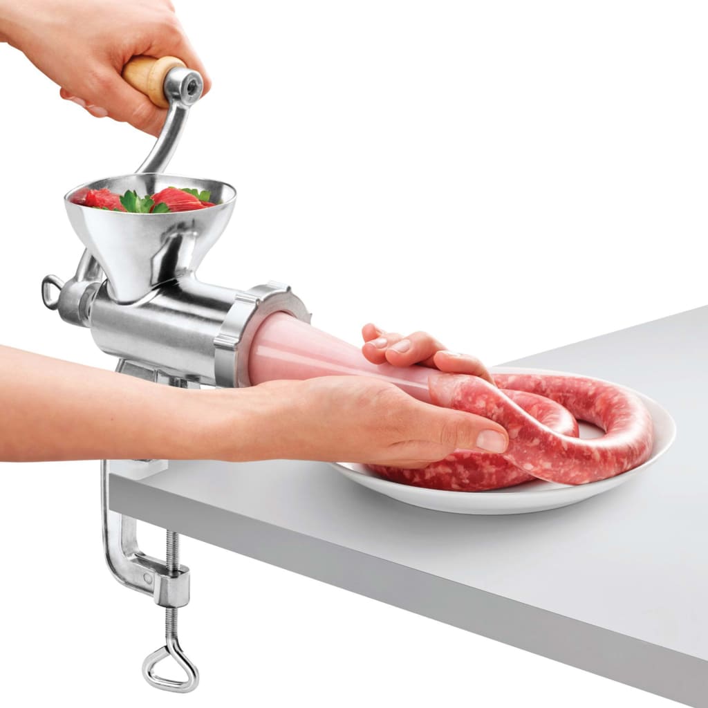 Metaltex Jack 3-in-1 Aluminum Meat Grinder: Grind Meat, Make Pastries, Sausages.