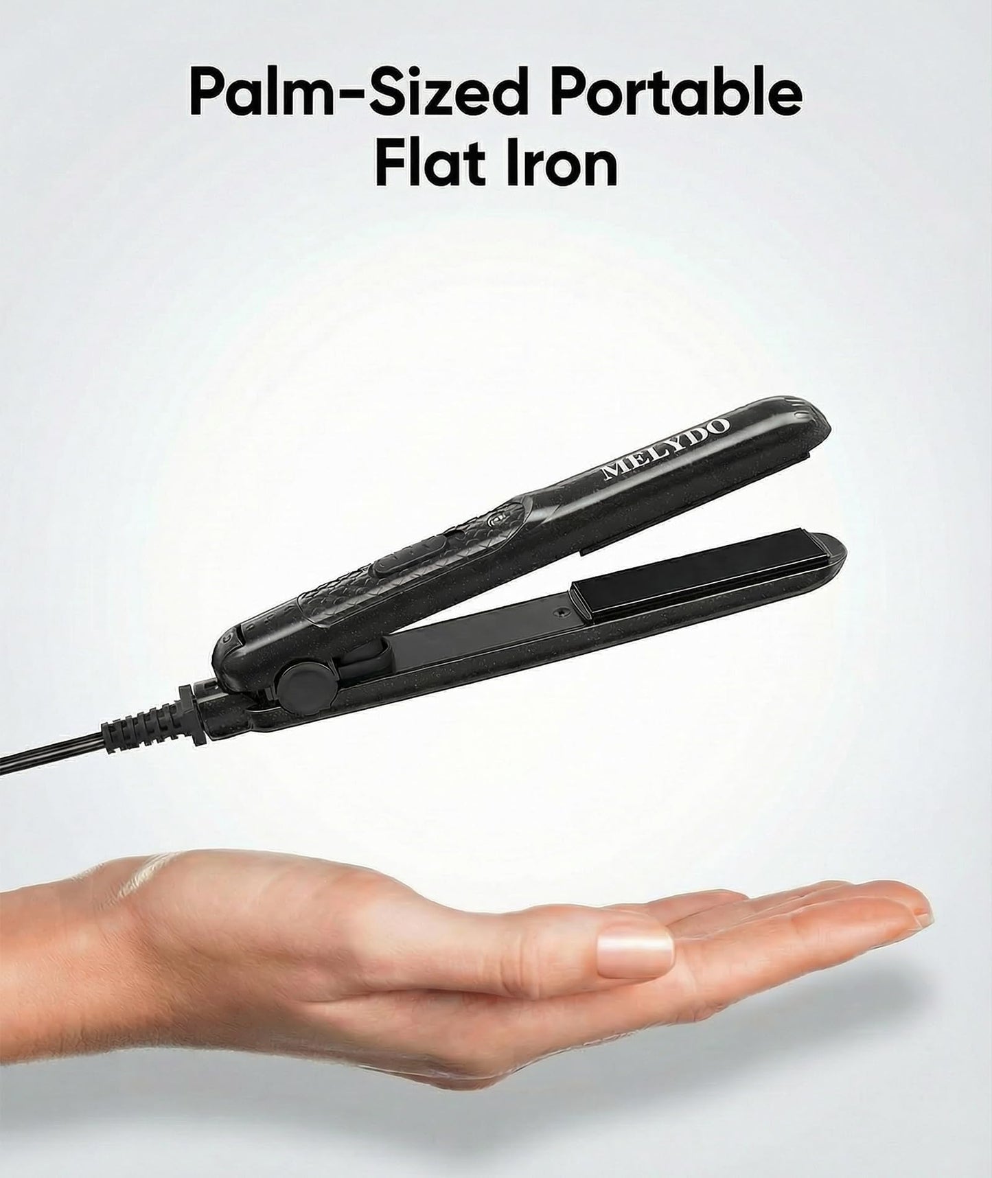 MELYDO Mini Flat Iron 0.7 Inch 2-in-1 Ceramic Tourmaline Hair Straightener & Curler