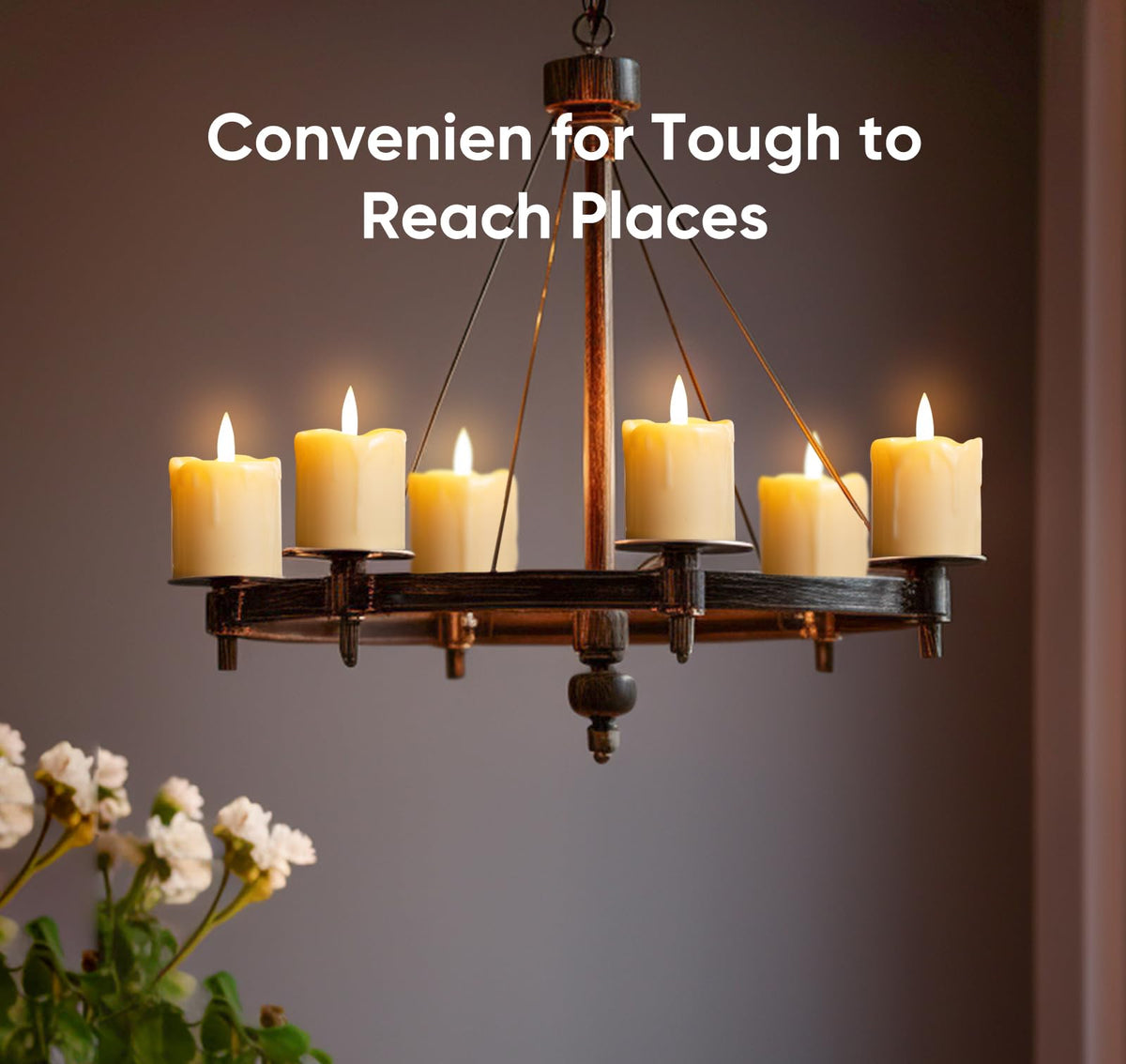 Homemory 5.1x5.1cm Timer Remote Flickering Flameless Votive Candles 6-Pack