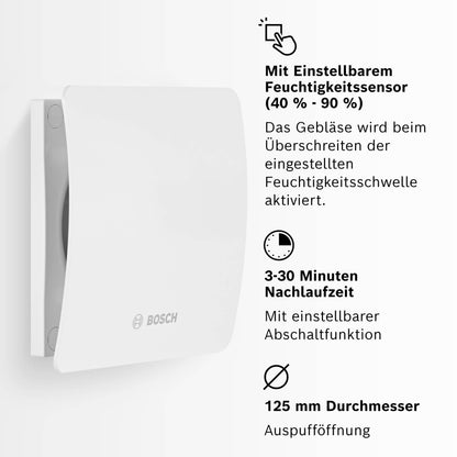 Bosch 1500 W100 Wall-Mount Bathroom Fan; Quiet, Efficient Ventilation
