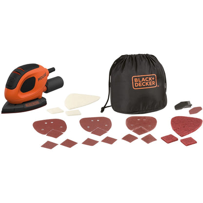 Black+Decker Mouse BEW230BCA Compact Detail Sander with 10-Piece Accessory Kit