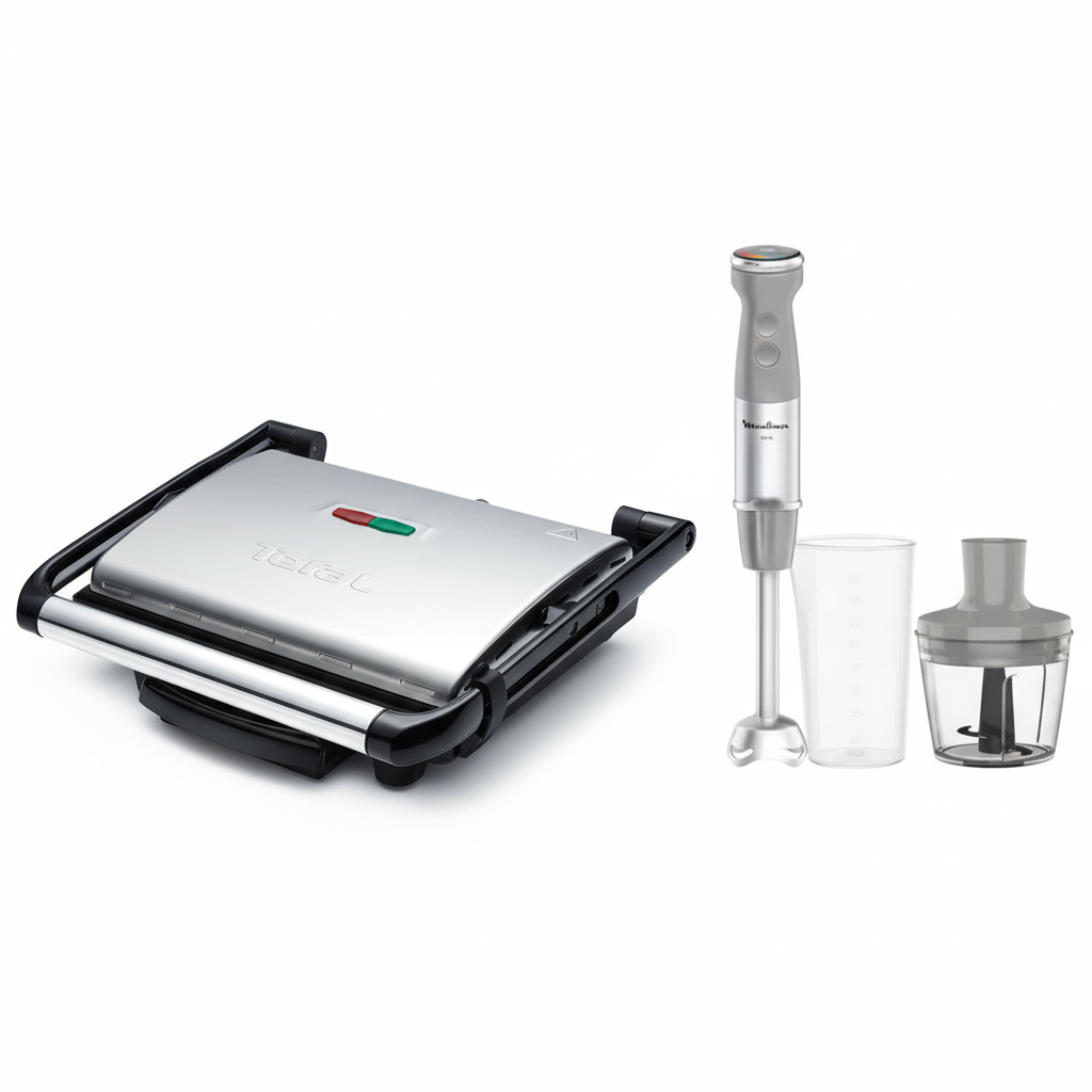 Kitchen Essentials Bundle - Tefal Grill and Moulinex Hand Mixer