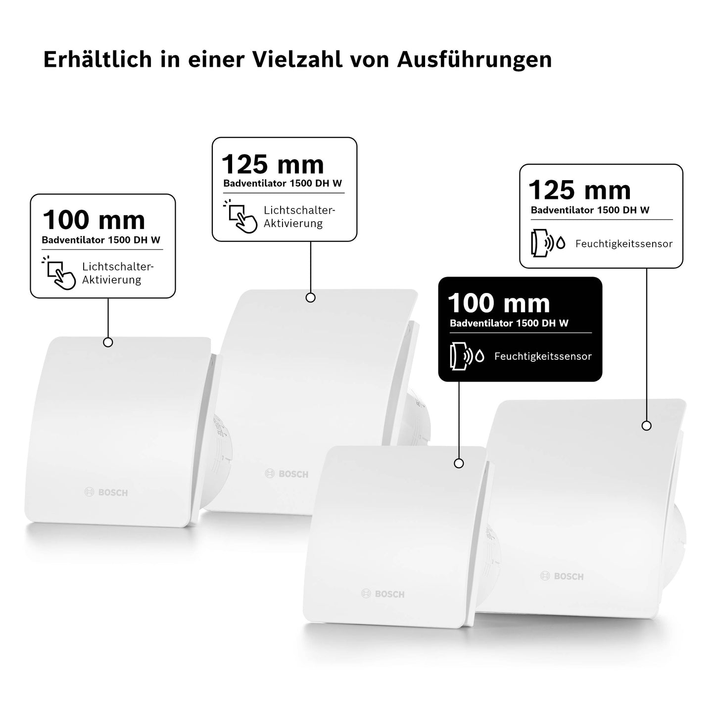 Bosch 1500 W100 Wall-Mount Bathroom Fan; Quiet, Efficient Ventilation