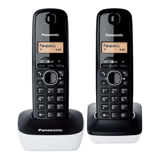 Panasonic Cordless Duo 1612 White DECT Phone with 300m Range