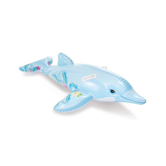 Intex Fun Lil' Dolphin Inflatable Pool Ride-On Float with Secure Handles