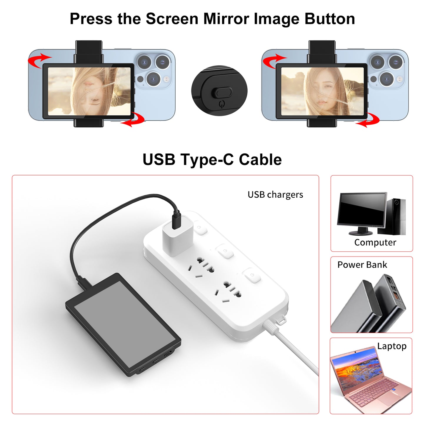 Newmowa Magnetic Phone Vlog Selfie Monitor Screen Clip Mount Wireless Remote