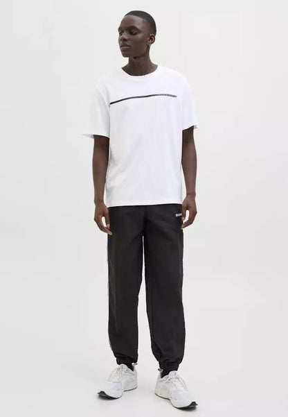 Jack & Jones Men's White Graphic Print T-Shirt - Soft Cotton Blend