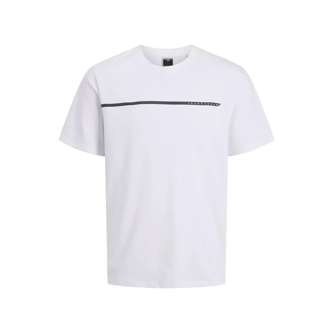 Jack & Jones Men's White Graphic Print T-Shirt - Soft Cotton Blend