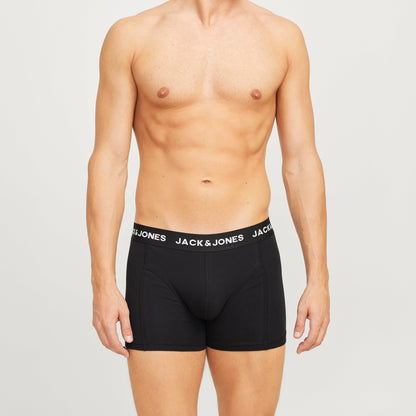 Jack & Jones Men's 8-Pack Cotton Stretch Trunks - Black Everyday Comfort