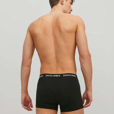 Jack & Jones Men's Black Cotton Stretch 2-Pack Trunks Underwear