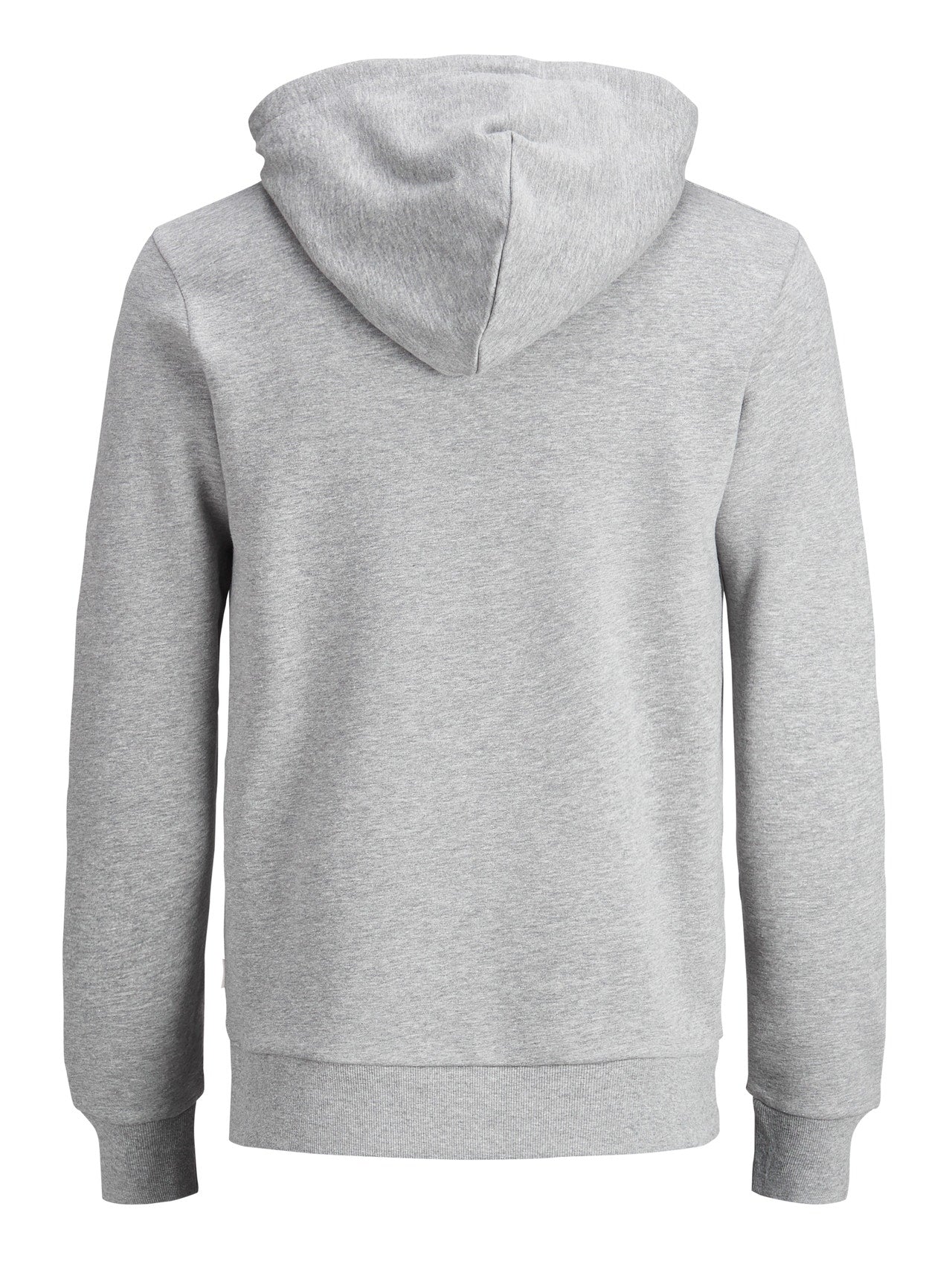 Men's Regular Fit Grey Melange Hoodie with Ribbed Cuffs Soft Brushed Interior