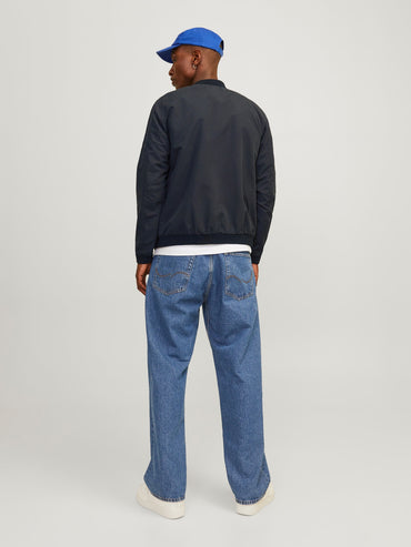 Men's Lightweight Water-Resistant Baseball Collar Bomber Jacket - Black Casual Style