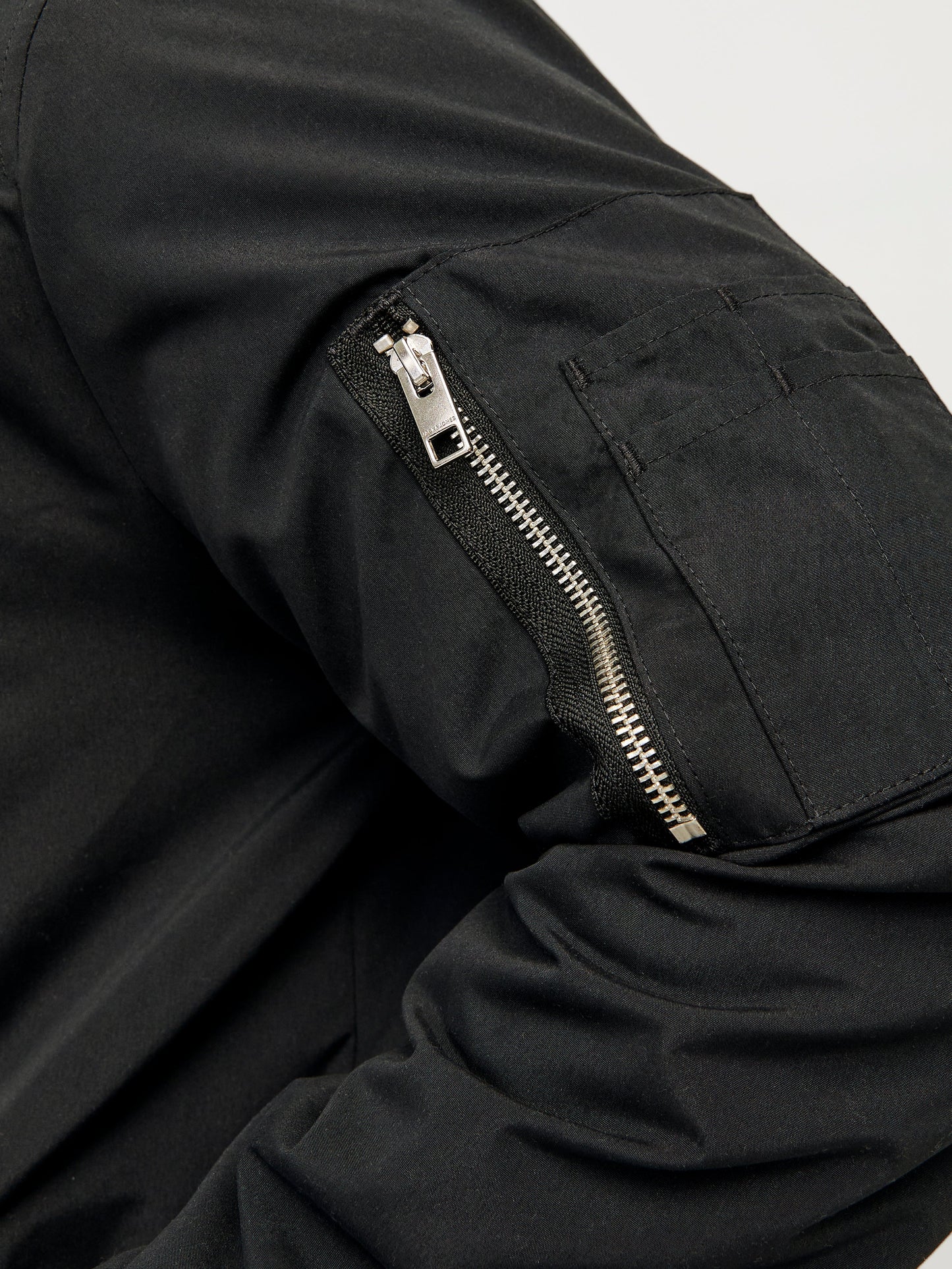 Men's Plus Size Bomber Jacket with Baseball Collar & Ribbed Cuffs