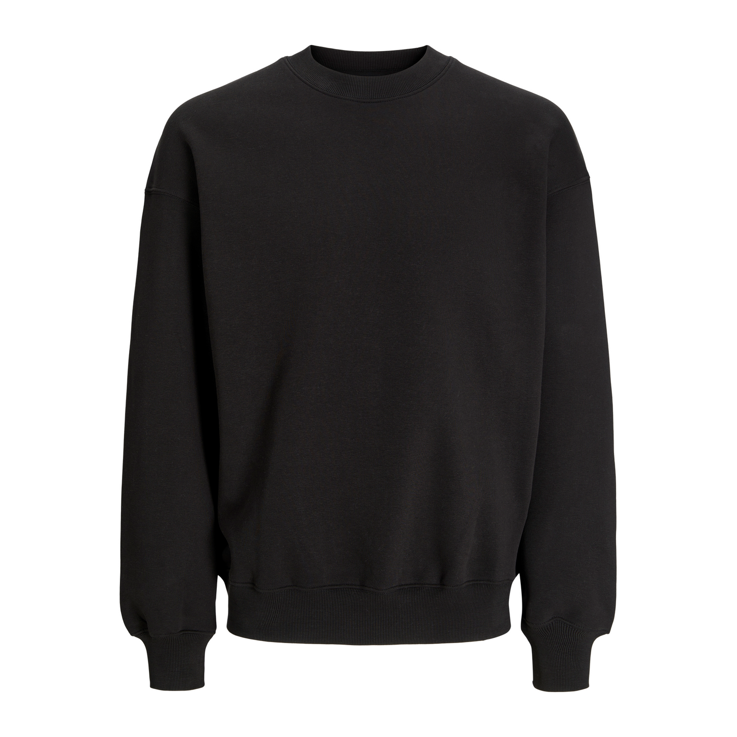 Men's Wide Fit Urban Edge Crew Neck Sweatshirt - Soft Black Fleece