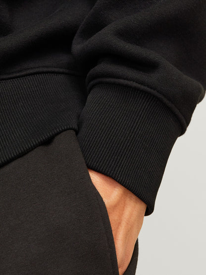 Men's Wide Fit Urban Edge Crew Neck Sweatshirt - Soft Black Fleece