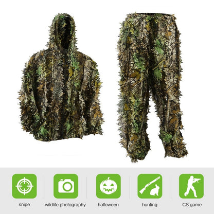 Outdoor 3D Leafy Camo Ghillie Suit for Jungle Woodland Hunting