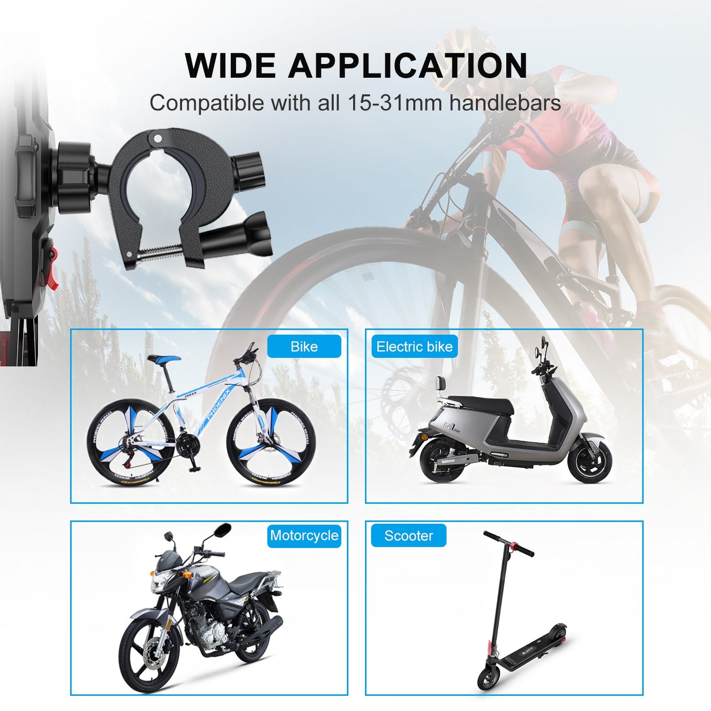 JOYROOM JR-ZS288 Universal Motorcycle Bike Phone Mount