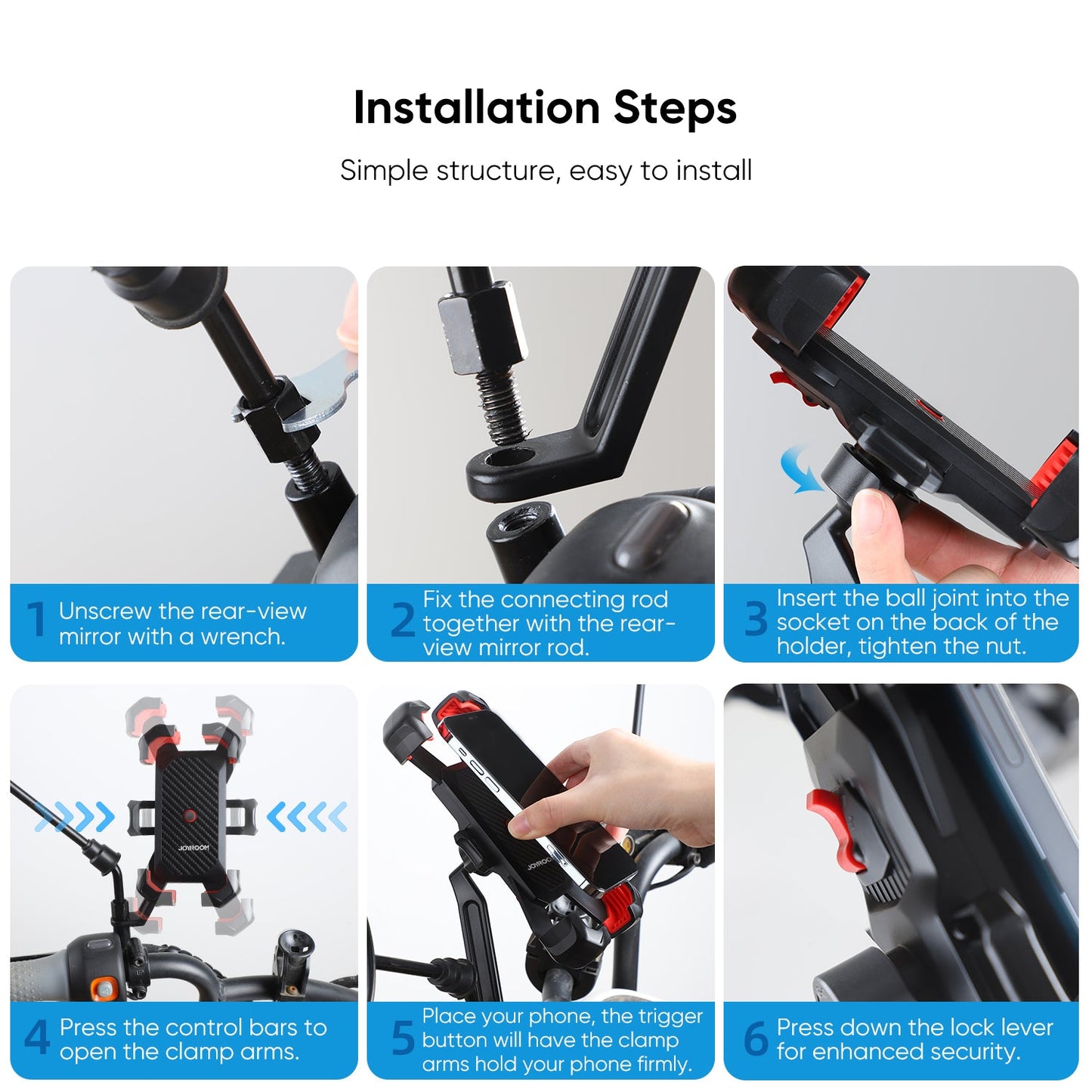 JOYROOM JR-ZS288 Universal Motorcycle Bike Phone Mount