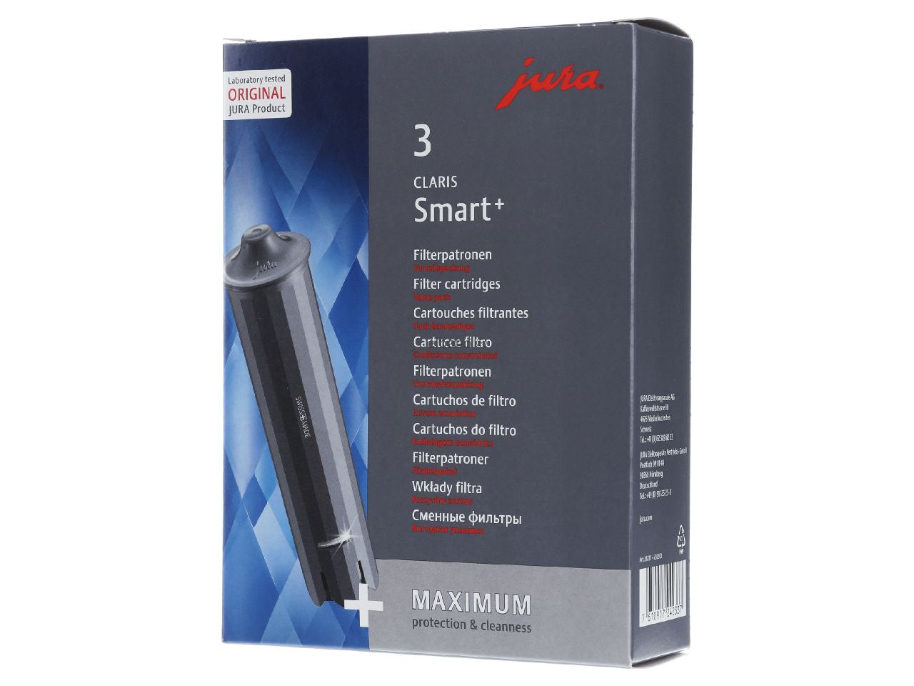 Jura CLARIS Smart Water Filter Cartridges for Coffee Machines - 3 Pack