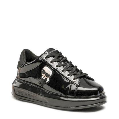Karl Lagerfeld Kapri Black Calf Leather Logo-Appliqué Sneakers