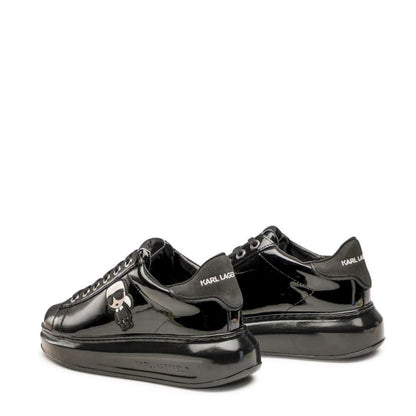 Karl Lagerfeld Kapri Black Calf Leather Logo-Appliqué Sneakers