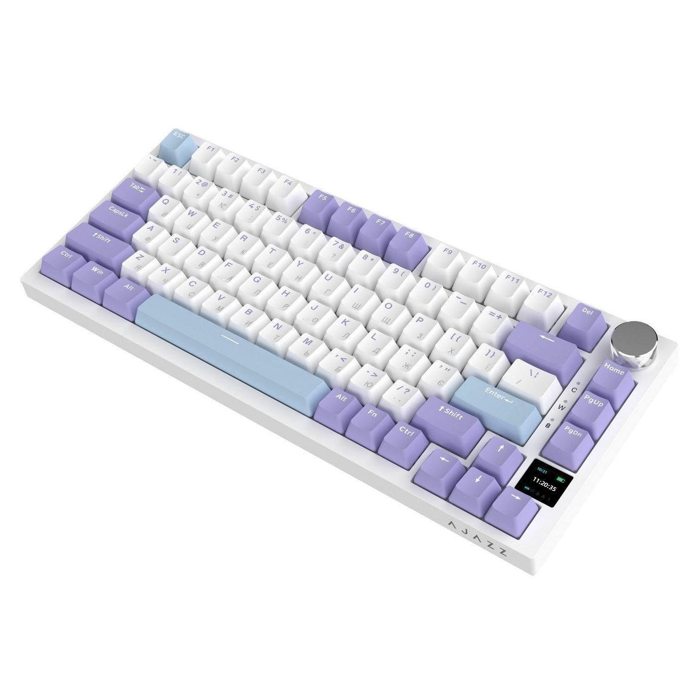 Ajazz AK820 Pro RGB Wireless Mechanical Keyboard with Smart TFT Screen Purple