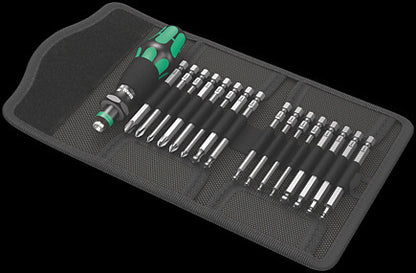 Wera Kraftform Kompakt 60 KK 17-Piece Screwdriver Bit Set with Rapidaptor Holder