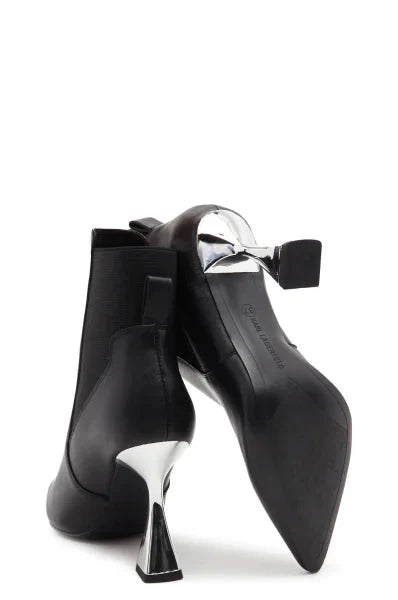 Karl Lagerfeld Sarabande II Black Leather Monogram Ankle Boot