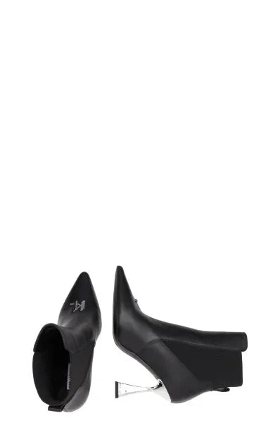 Karl Lagerfeld Sarabande II Black Leather Monogram Ankle Boot