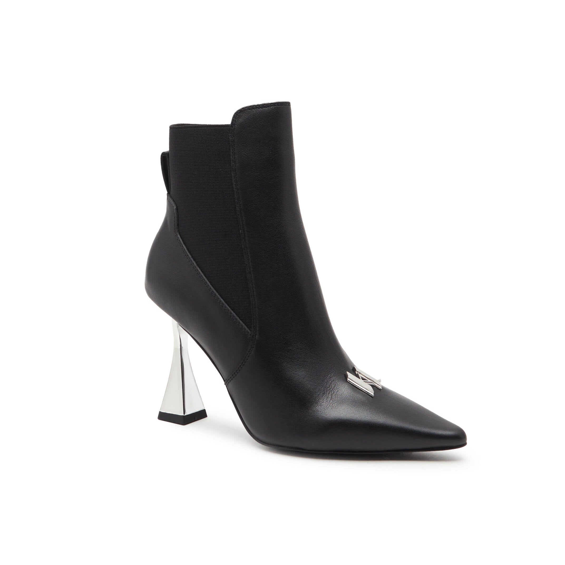 Karl Lagerfeld Sarabande II Black Leather Monogram Ankle Boot