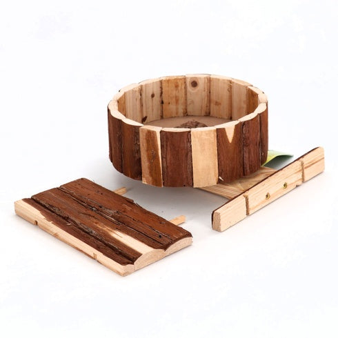 Dehner Wooden Hamster Exercise Wheel, 25x22x12 cm, Small Pet Activity Toy