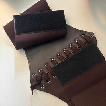 Chic Brown Velcro Lacing Corset Belt - Adjustable Pirate Costume Accessory
