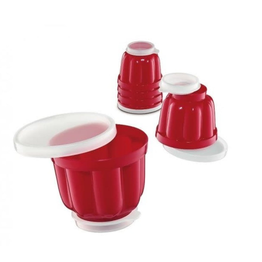 Küchenprofi 6-Pack Reusable Red Pudding Molds Set for Delicious Desserts