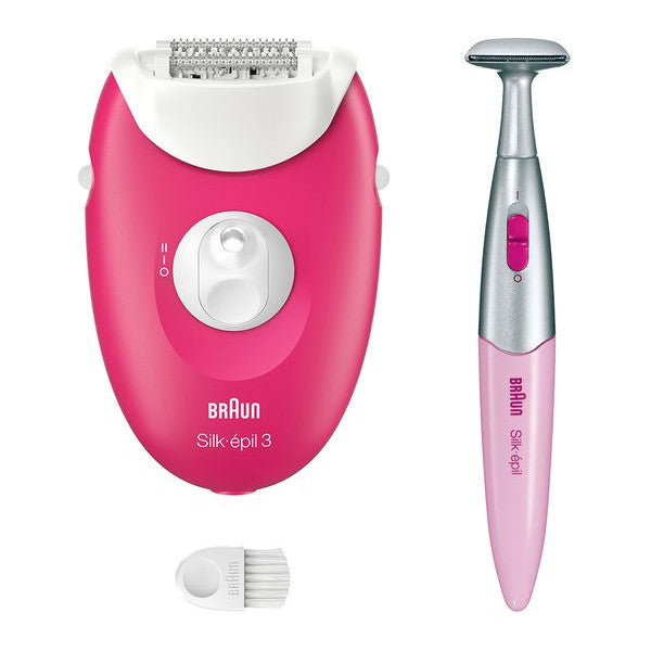 Braun Silk-épil 3-202 Corded Epilator with 20 Tweezers, Bikini Trimmer, Smart Light
