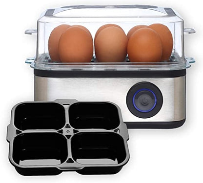 Venga! VG EK 3000 Egg Cooker 2-in-1 8 Eggs Boil & Whip 500W Stainless Steel