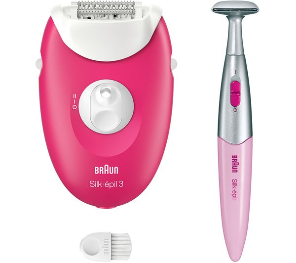 Braun Silk-épil 3-202 Corded Epilator with 20 Tweezers, Bikini Trimmer, Smart Light
