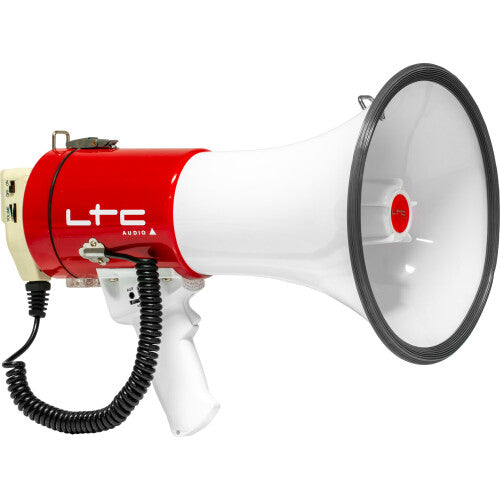 High-Power 50W Megaphone with USB, SD, Aux, Recording, and Siren
