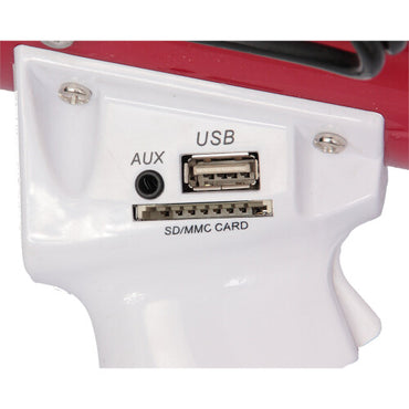 High-Power 50W Megaphone with USB, SD, Aux, Recording, and Siren
