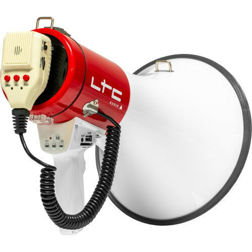 High-Power 50W Megaphone with USB, SD, Aux, Recording, and Siren