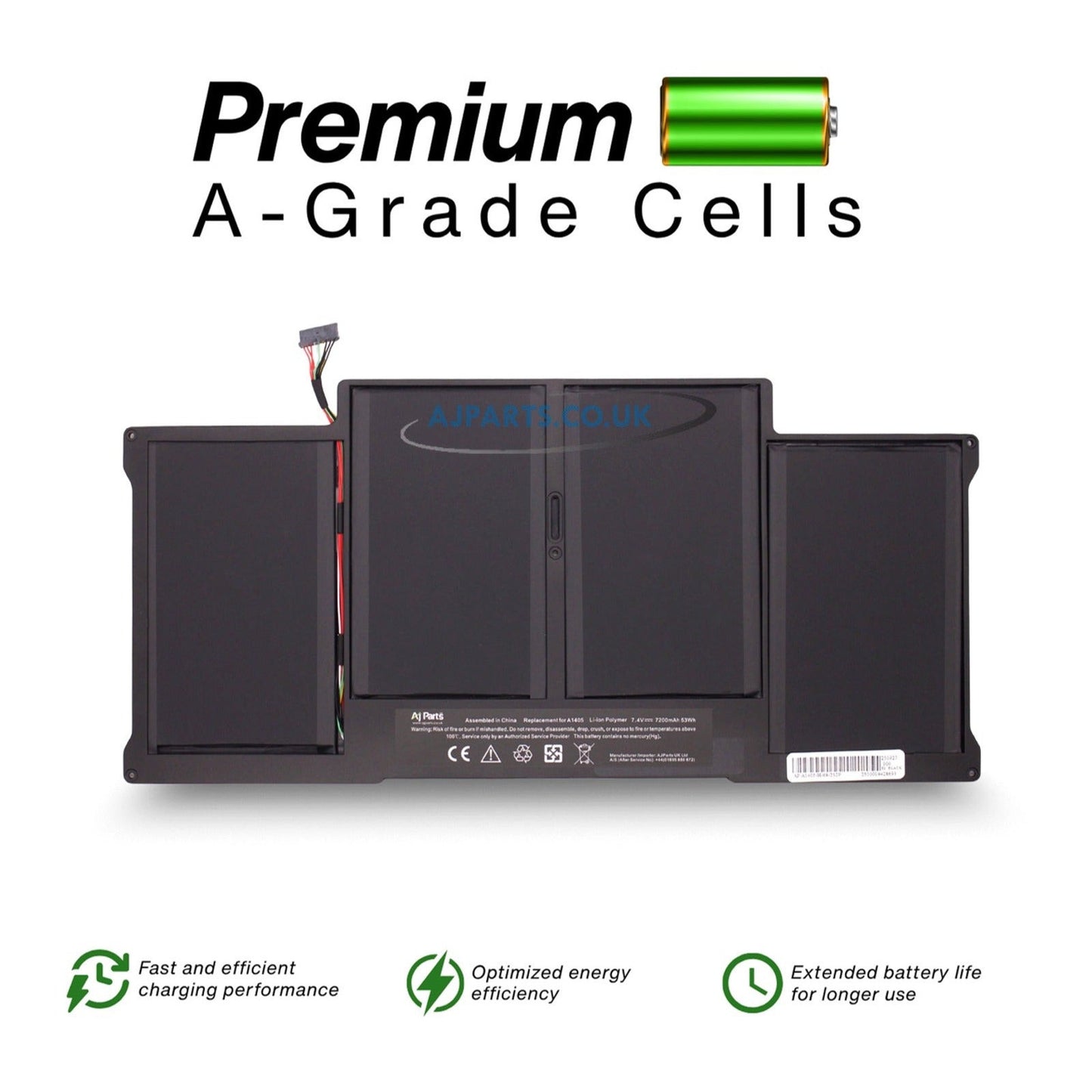 Apple A1405 7.4V 7200mAh 4-Cell Replacement Battery for MacBook Air